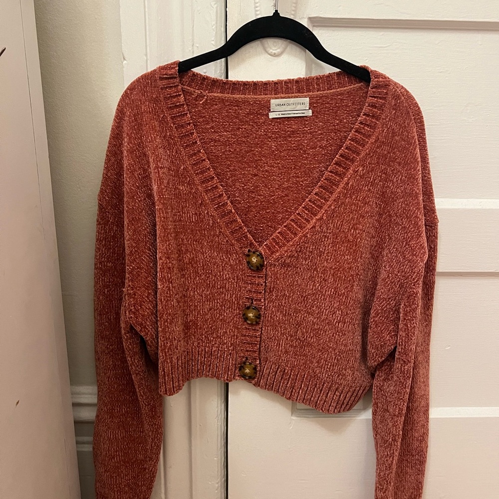 Urban Outfitters Rust Cropped Cardigan